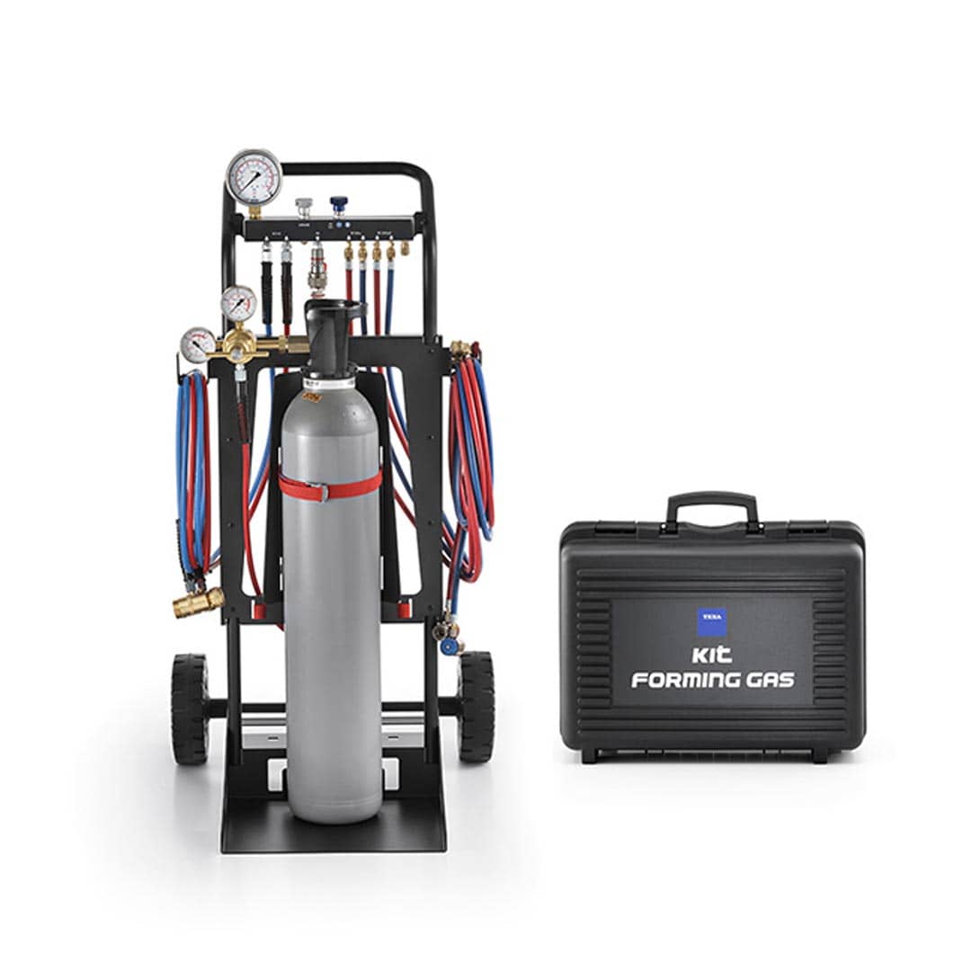 Forming gas leak detector kit with case, hoses